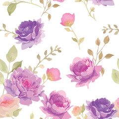 Beautiful watercolor floral seamless pattern background