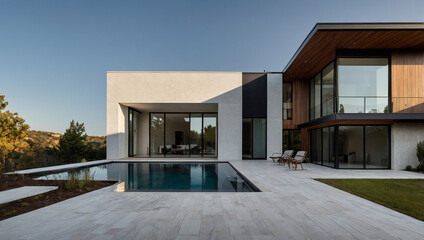 Modern minimalist house. generative AI