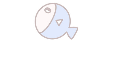 Cute Cartoon A Fish Swimming On Transparent Background With Empty Space. PNG Image, Minimal Style, Digital Art, Procreate Pocket