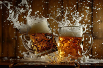 Bright colorful beer fest local german celebration octoberfest saint patrick day, Generative AI