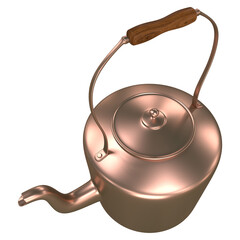 Vintage copper tea kettle with handle