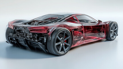 Supercar with beautiful neon lights	