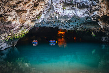 Altınbesik Cave, located in Antalya province, is Turkey's largest underwater lake cave, in addition to its magnificent beauty. Antalya, Turkey.