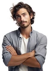 PNG Male think portrait adult photo.