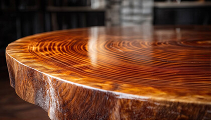 Obraz premium well polished wooden table surface 