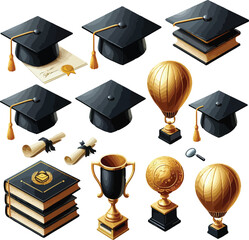 graduation cap illustration vector