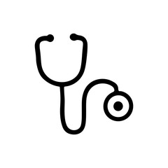 Minimalist Stethoscope Silhouette Vector – Medical Equipment Icon