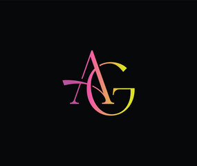simple elegant AG icon logo letter design