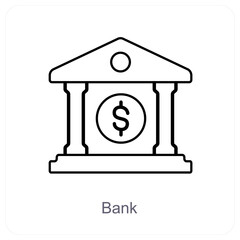 Bank and financial institution icon concept