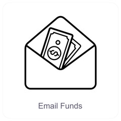 Email Funds and business icon concept
