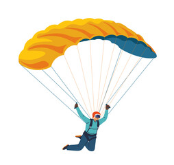 Skydiver with Yellow Parachute