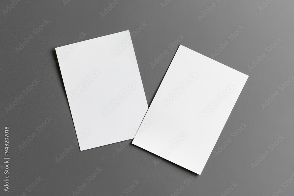 Poster An empty note template of A4 format with smooth shadows isolated on a white background. 3D rendering.