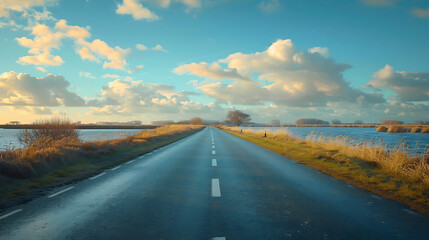 Naklejka premium countryside road