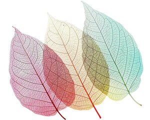 Obraz premium Delicate Skeleton Leaves Silhouette on White Background - Botanical Art and Beauty