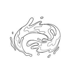 Water and juice splash liquide. One line stroke outline vector Illustration A dripped droplet, moment frozen in dance of fluid motion A spill shape, chaotic canvas of unexpected beauty A water splash