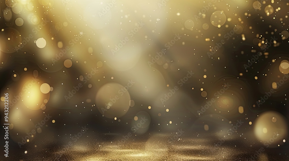 Poster this captivating background features a golden glitter design with a black center and an inviting bok