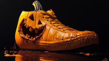 a halloween pumpkin sneaker
