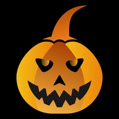 spooky and scary halloween pumpkin illustration