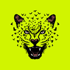LEOPARD JUNGLE VECTOR ILLUSTRATION