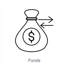 Funds and cash icon concept