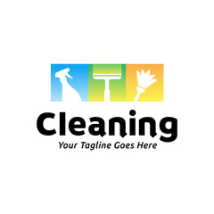 House cleaning service logo design. House cleaning products vector design.
