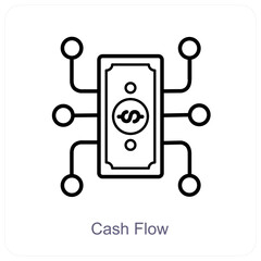 Cash Flow and money flow icon concept