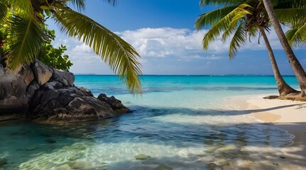 beach with palm trees
