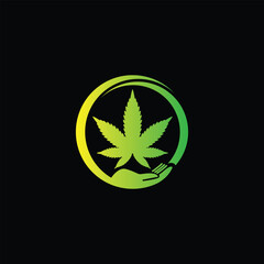 cannabis leaf logo vector icon 