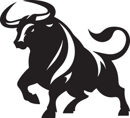 Illustration silhouette of a bull