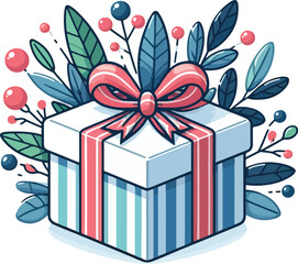 Gift box vector style illustration