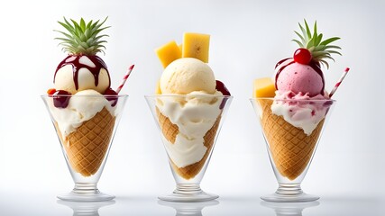 set of pineapple ice cream
