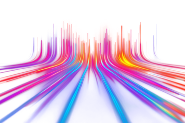 PNG Vibrant neon light streaks background