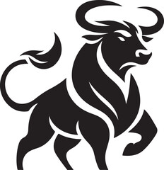 Illustration silhouette of a bull
