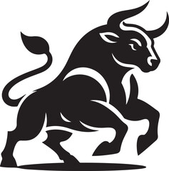 Illustration silhouette of a bull