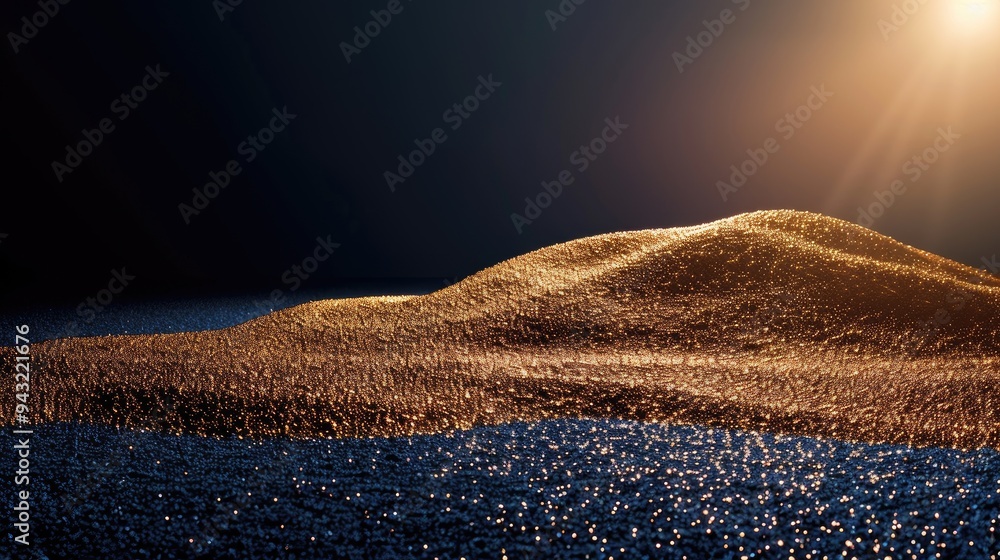Poster a shimmering display of golden glitter lights on a black background sets a vintage tone, offering an