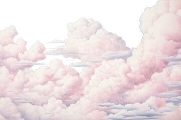 Fototapeta premium PNG pastel cloudscape illustration border, transparent background