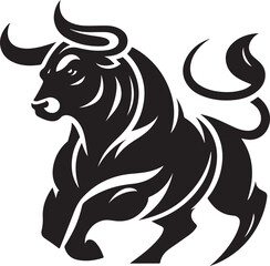 Illustration silhouette of a bull