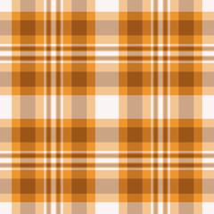 Manufacturing plaid vector check, doodle background fabric tartan. Product textile seamless pattern texture in orange and lavender blush colors.