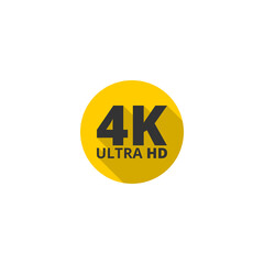 4K Ultra HD symbol icon isolated on transparent background