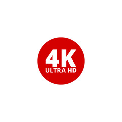 4K Ultra HD symbol icon isolated on transparent background