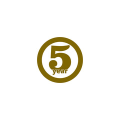 5 year warranty icon isolated on transparent background