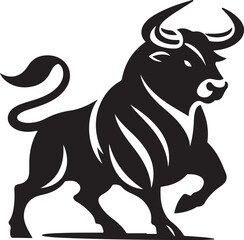 Illustration silhouette of a bull