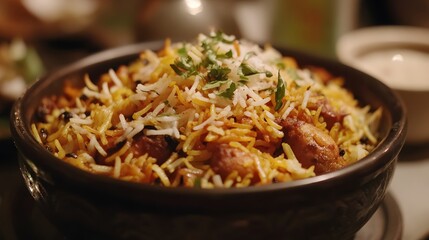 3. A serving of Indian biryani with fragrant spices