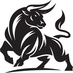 Illustration silhouette of a bull