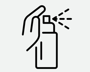 Hand drawn paint spray bottle icon. Airbrush line simple graffiti art aerosol balloon logo.