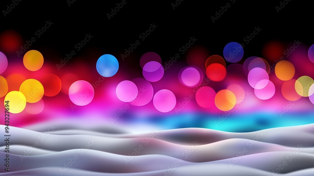 Poster a bunch of colorful balls are arranged in a row. the balls are of different colors and sizes, and th