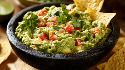 5. A bowl of Mexican guacamole with tortilla chips