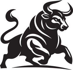 Illustration silhouette of a bull
