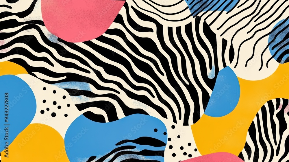 Poster abstract pattern featuring bold colors and dynamic shapes, ideal for modern design projects and crea