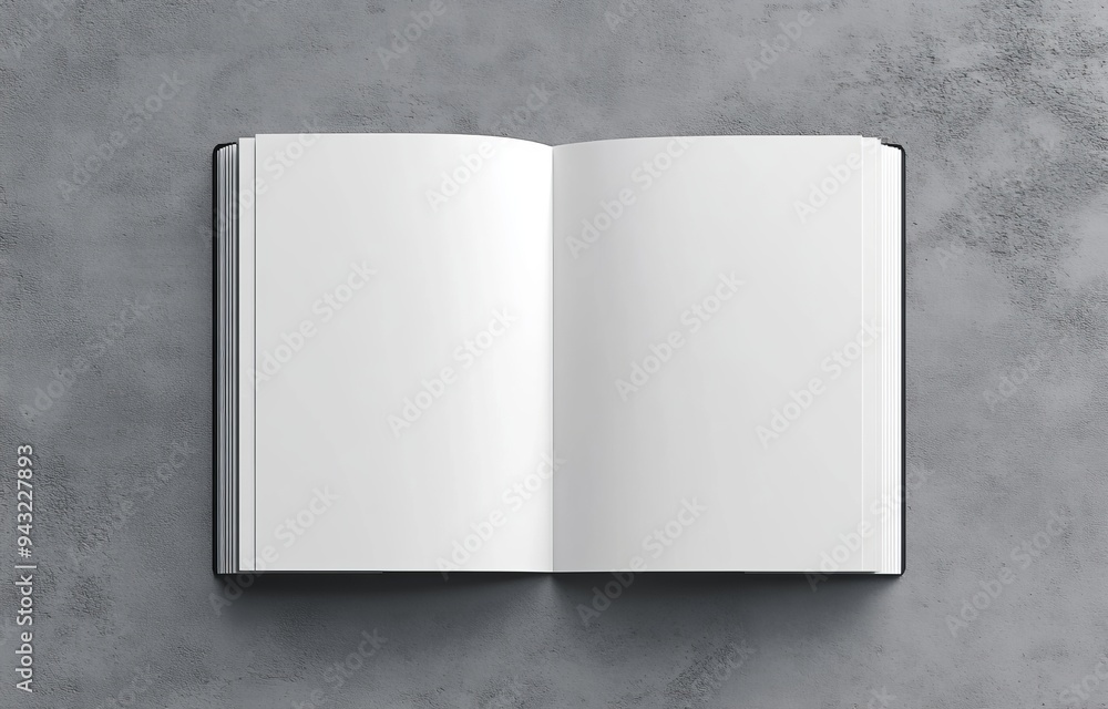 Aufkleber a mock up of a bi fold or vertical half fold brochure isolated on a soft gray background.